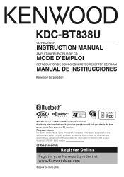 Kenwood KDC-BT838U Instruction Manual