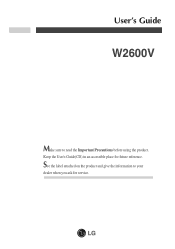 LG W2600V-PF Owner's Manual (English)