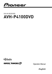Pioneer AVH P4100DVD Owner's Manual