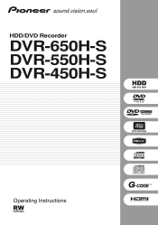 Pioneer DVR-550H-S Operating Instructions