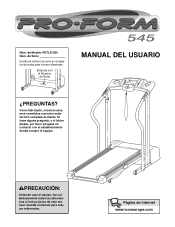 ProForm 545 Treadmill Spanish Manual