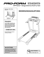 ProForm 585 Perspective Treadmill German Manual