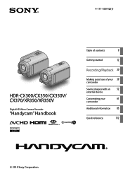 Sony HDR-CX300 Handycam® Handbook