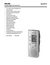 Sony ICD-B25 Marketing Specifications