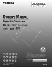 Toshiba 51H93 Owner's Manual - English