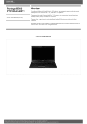 Toshiba Portege R700 PT310A-0LK011 Detailed Specs for Portege R700 PT310A-0LK011 AU/NZ; English