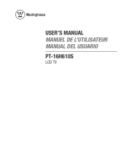 Westinghouse PT-16H610S User Manual