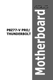 Asus P8Z77-V PRO THUNDERBOLT P8Z77-V PRO/THUNDERBOLT User's Manual