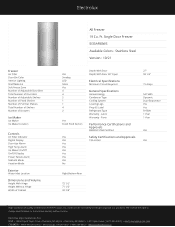 Electrolux EI33AF80WS Product Specifications Sheet
