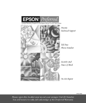 Epson Stylus Pro WT7900 Warranty Statement