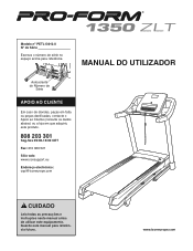 ProForm 1350 Zlt Treadmill Portuguese Manual
