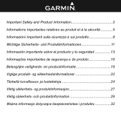 Garmin nuvi 2370LT Important Safety and Product Information