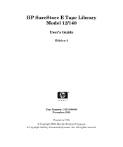 HP Surestore Tape Library Model 6/140 HP SureStore E Tape Library Model 6/140 User's Guide