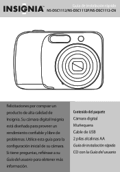 Insignia NS-DSC1112 Quick Setup Guide (Spanish)