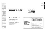 Marantz AV7704 Quick Start Guide In English