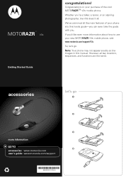 Motorola MOTORAZR V3s Quick Start Guide- English