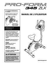 ProForm 345 Zlx Bike French Manual