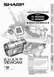 Sharp VL-WD450U VLWD450U|VLWD650U Operation Manual