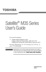 Toshiba Satellite M35 User Guide