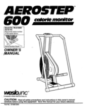 Weslo Aerostep 600 English Manual