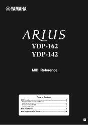 Yamaha YDP-162 Midi Reference