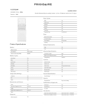 Frigidaire FLCE7522AW Product Specifications Sheet