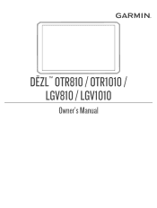Garmin dezl OTR810 Owners Manual