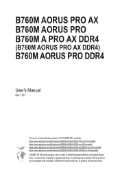 Gigabyte B760M AORUS PRO User Manual