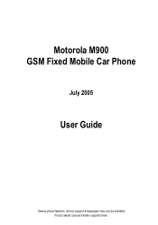 Motorola M900 Bag Phone User Manual