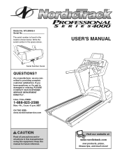 NordicTrack Professional Series 4000 Treadmill English Manual