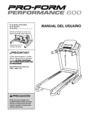 ProForm Performance 600 Treadmill Gesp Manual