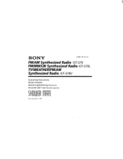 Sony ICF-S79V Operating Instructions