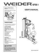 Weider 8700 I English Manual