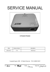 Acer H7530D Acer H7530 and H7530D Projector Series Service Guide