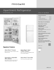 Frigidaire FFHT10F2LW Product Specifications Sheet (English)