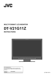 JVC DT-V21G11Z Operation manual for DT-V21G11Z Monitor (32 pages)