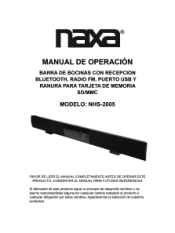Naxa NHS-2005 NHS-2005 Spanish Manual