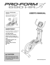 ProForm 690 Hr Elliptical Uk Manual