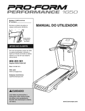 ProForm Performance 1650 Treadmill Portuguese Manual