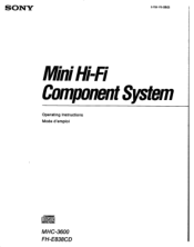 Sony MHC-3600 Operating Instructions