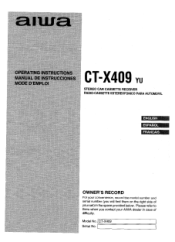 AIWA CT-X409 Operating Instructions