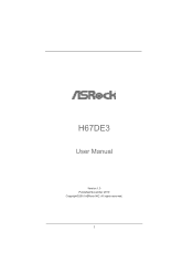 ASRock H67DE3 User Manual