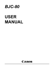 Canon BJC80 User Manual