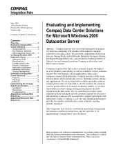 Compaq ProLiant 8500 Evaluating and Implementing Compaq Data Center Solutions for Microsoft Windows 2000 Datacenter Server