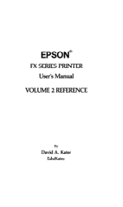 Epson FX-85 User Manual