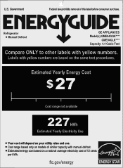 GE GME04GLKLB Energy Guide