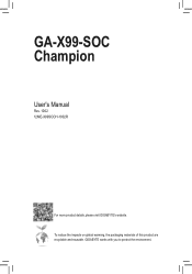 Gigabyte GA-X99-SOC Champion User Manual