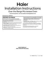 Haier QVM7167RNSS Installation Instructions
