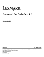 Lexmark MX6500e 6500e Forms and Bar Code Card User's Guide