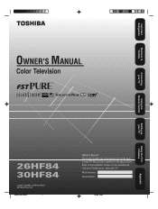 Toshiba 30HF84 Owner's Manual - English